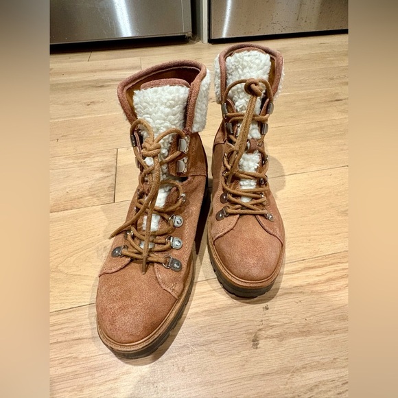 Marc Fisher Isalia Shearling Hiker Boots | Size 7 - Picture 2 of 7
